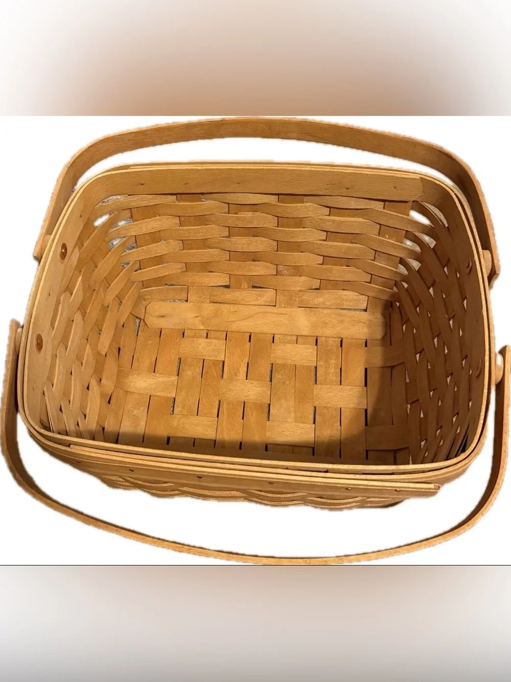 Longaberger 2001 Sewing Notions Basket, Liner, 2 Piece Protector, Brochure & Lid
